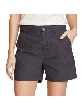 Eddie Bauer Womens Ripstop Shorts Size 14 Black Cotton Blend Casual Summer Wear